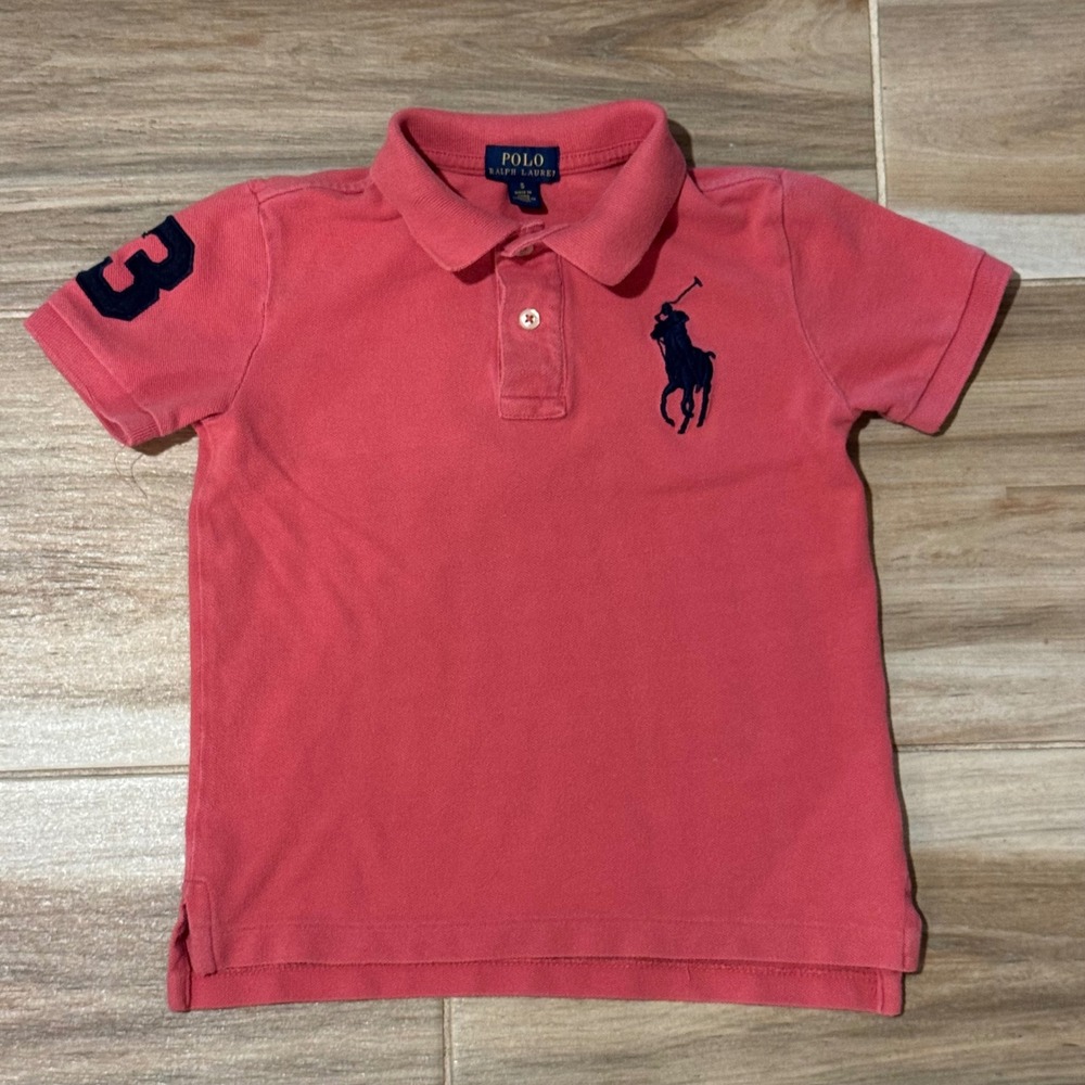 Polo Ralph Lauren Kids Big Pony Short Sleeve Polo Shirt Pink Size 5